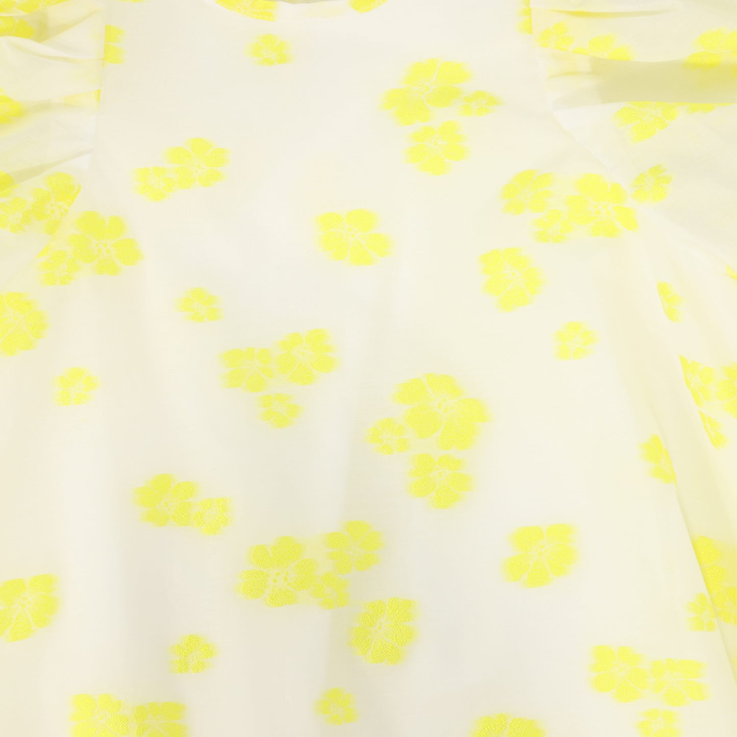 JNBY WHITE/ YELLOW FLORAL PUFF SLEEVE DRESS