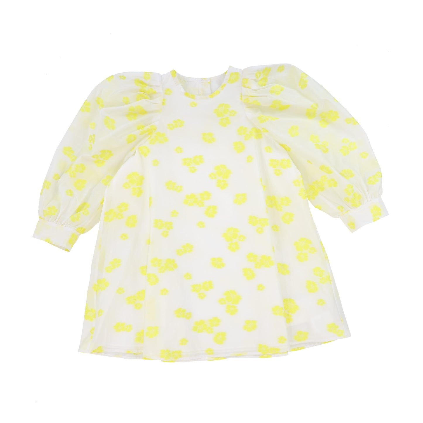 JNBY WHITE/ YELLOW FLORAL PUFF SLEEVE DRESS [FINAL SALE]
