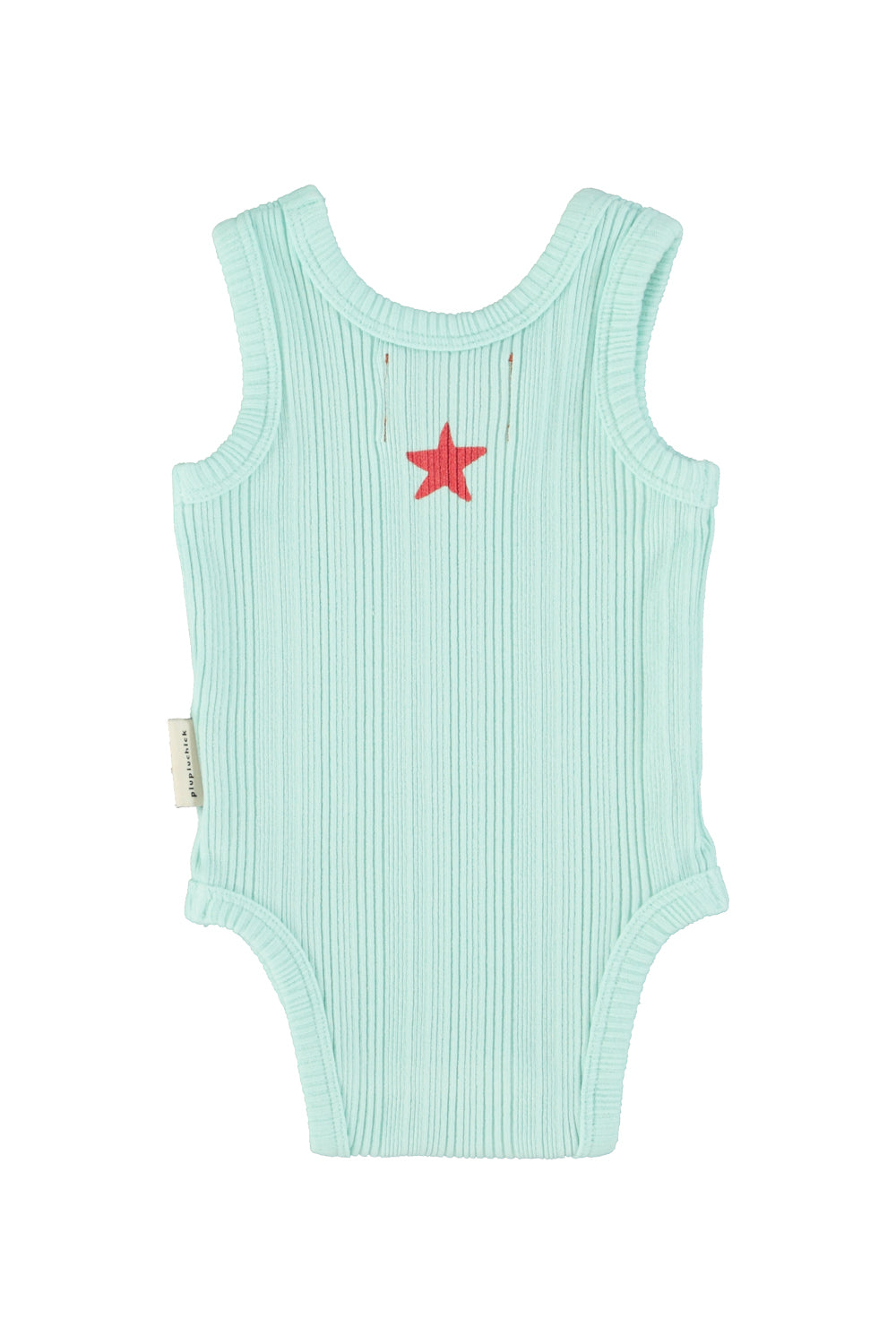 PIUPIUCHICK LIGHT BLUE WORDED ONESIE