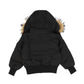 ELLABEE BLACK WITH NATURAL FUR TRIM COAT