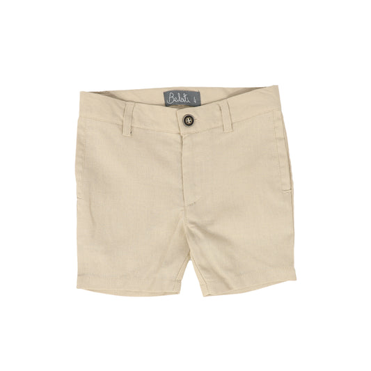 BELATI BIEGE LINEN LOGO SHORTS