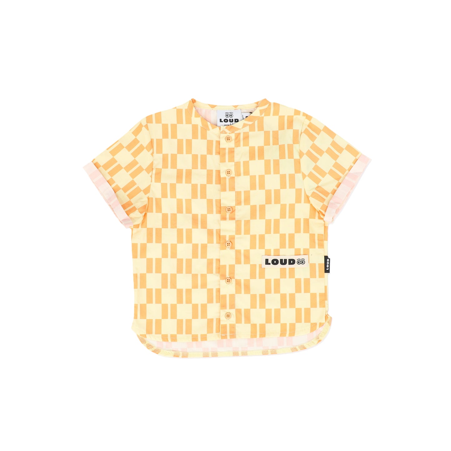 LOUD ORANGE/YELLOW CHECKED BUTTON SHIRT