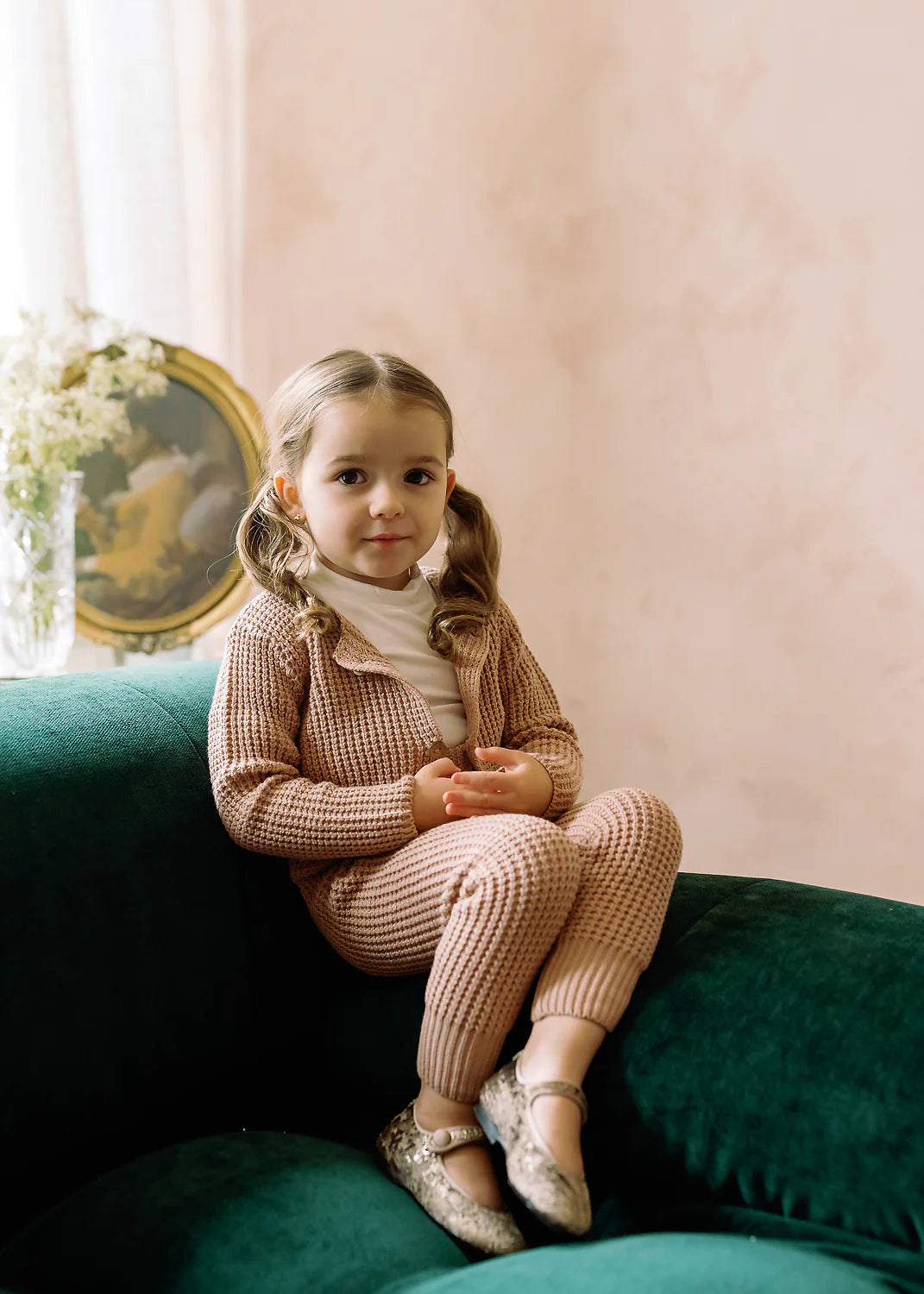 LIL LEGS ECRU BAMBOO MOCKNECK ONESIE