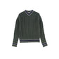 HARPER JAMES HUNTER GREEN CHUNKY CABLE KNIT EMBLEM SWEATER