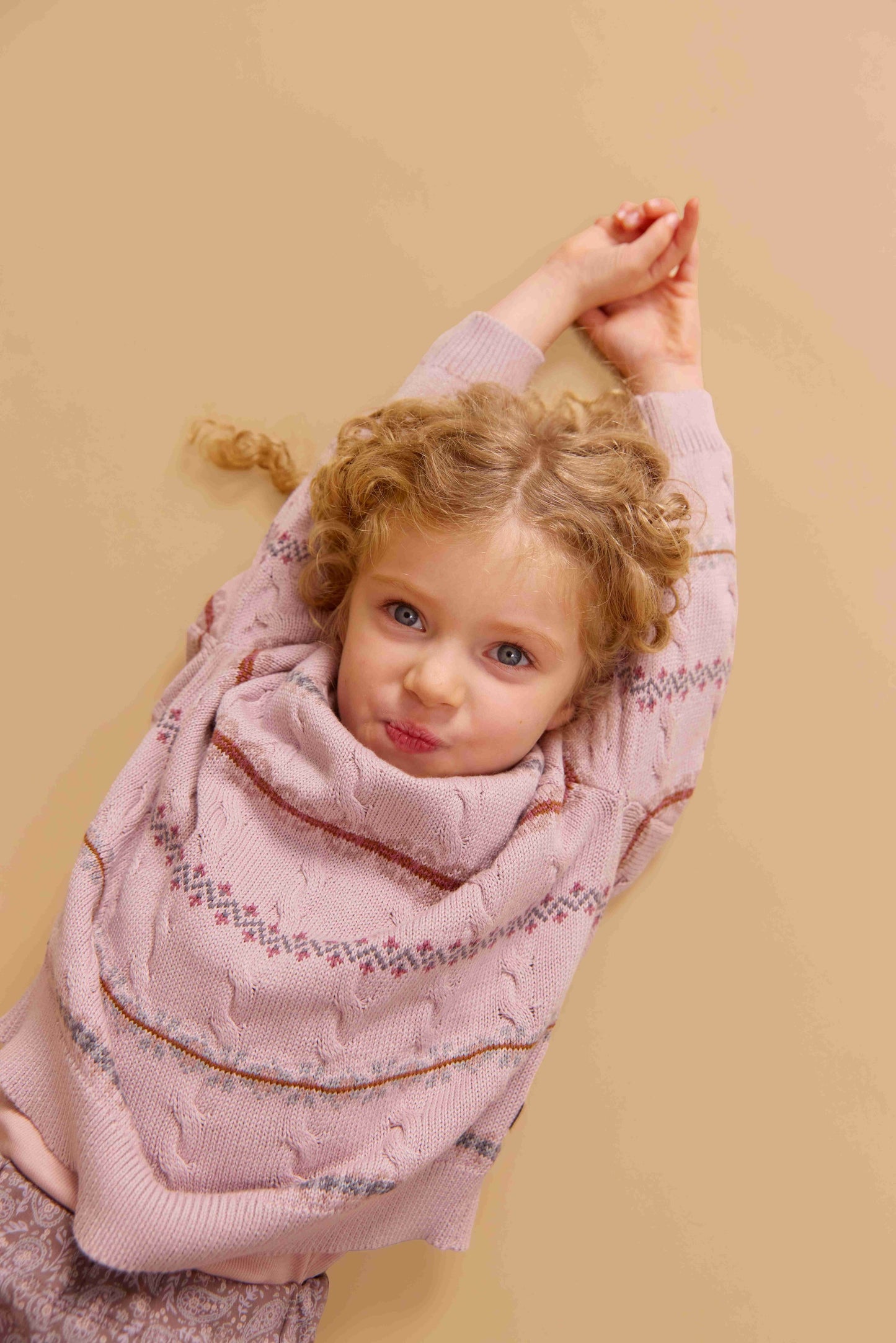 WHEAT LILAC STRIPE KNIT SWEATER