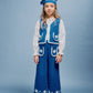 BEBE ORGANIC ROYAL BLUE FLOWER TRIM KNIT VEST