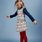 BEBE ORGANIC BEIGE/NAVY APPLE CROCHET KNIT SKIRT