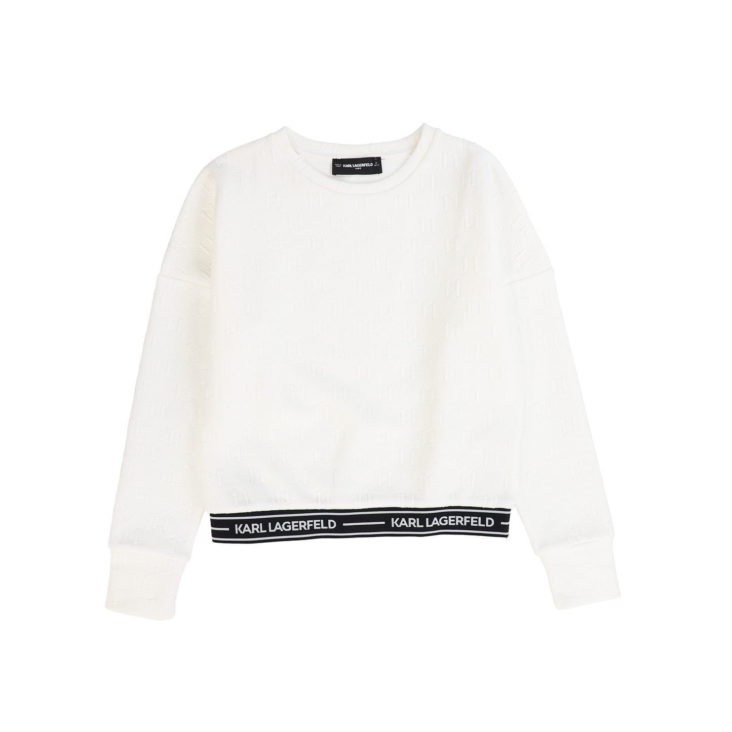 KARL LAGERFELD IVORY QUILTED SWEATSHIRT