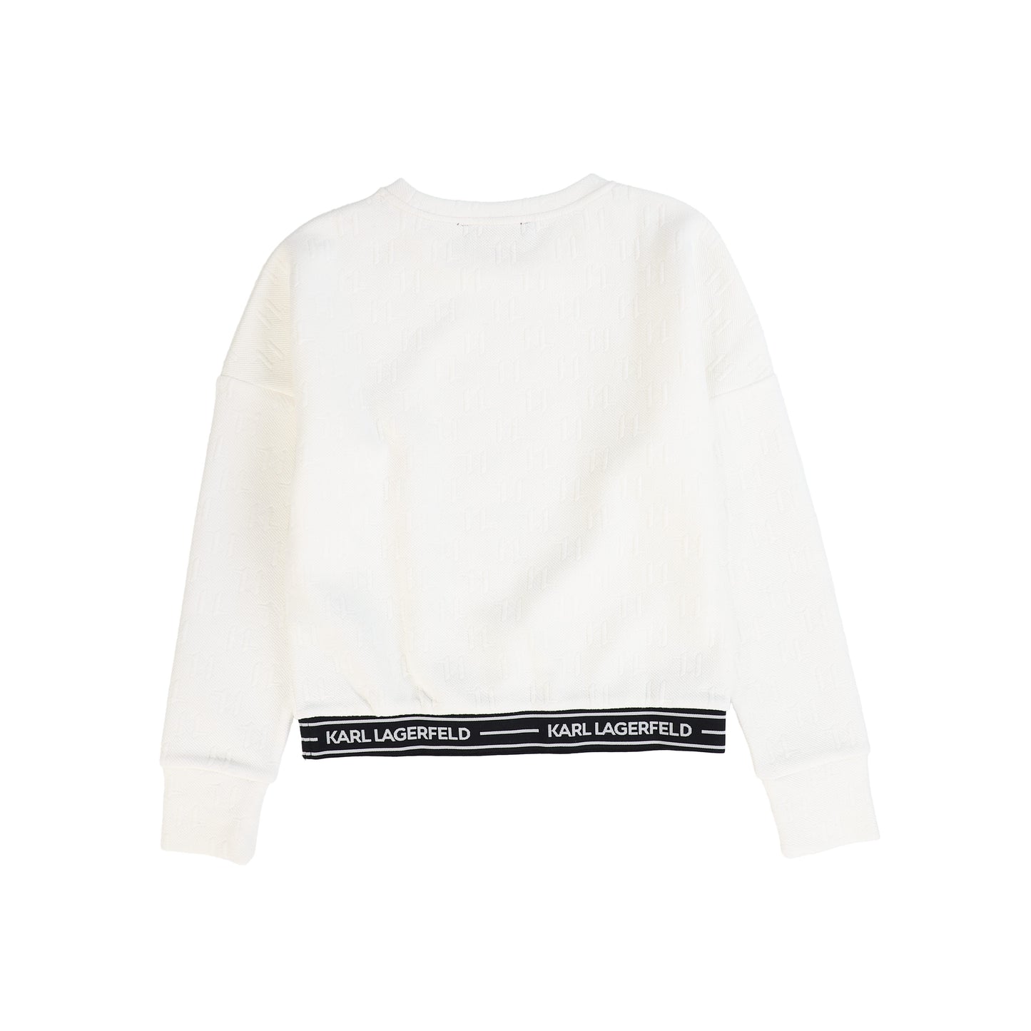 KARL LAGERFELD IVORY QUILTED SWEATSHIRT