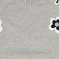 MALLORY AND MERLOT GREY FLOWER KNIT SWEATER