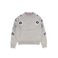 MALLORY AND MERLOT GREY FLOWER KNIT SWEATER