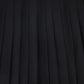 LILOU BLACK TEXTURED WOOL PLEATED SKIRT