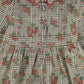 PAPILLON OLIVE GREEN FLORAL PLAID DRESS