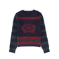 BAMBOO NAVY/RED STRIPE CENTER CREST SWEATER