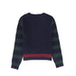 BAMBOO NAVY/RED STRIPE CENTER CREST SWEATER
