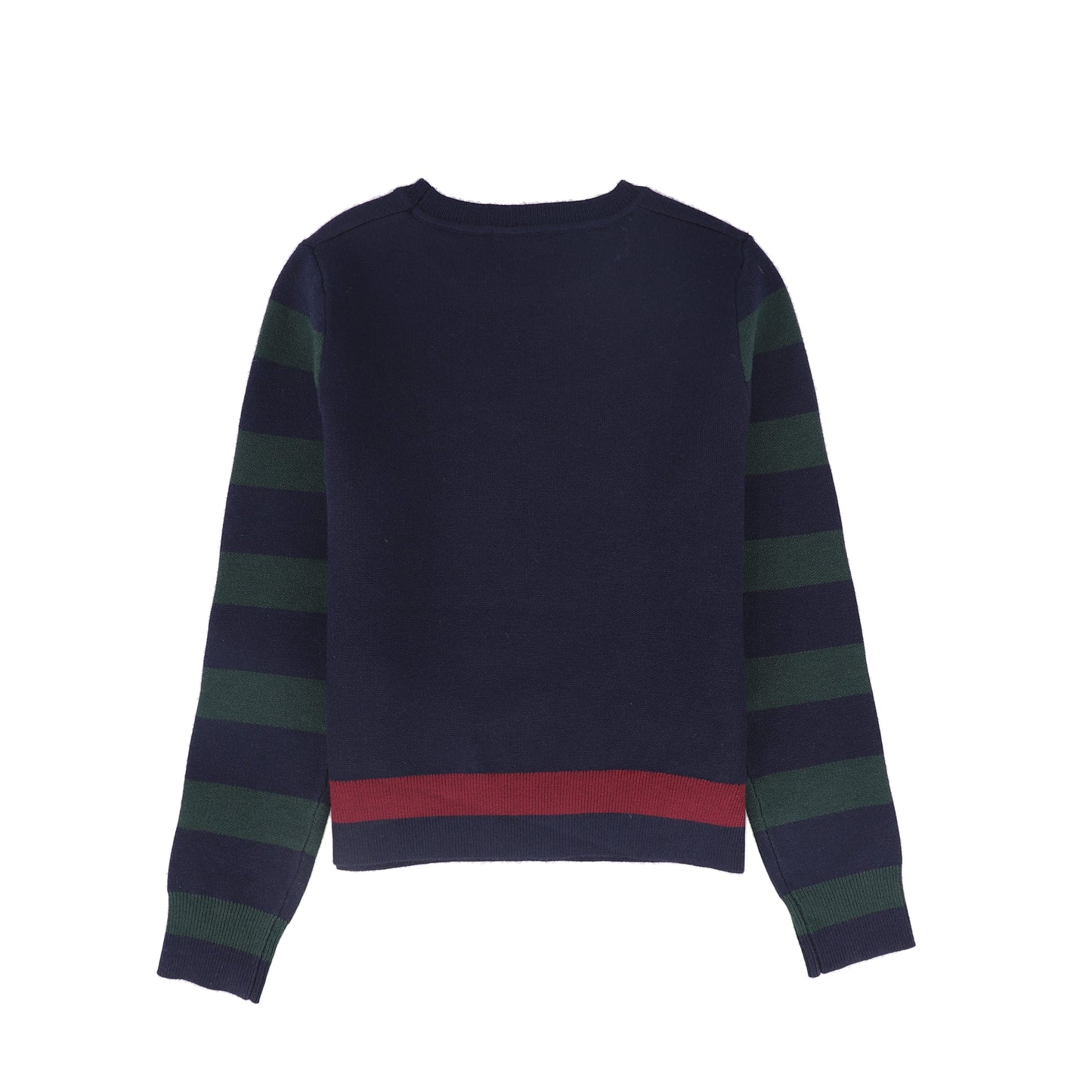 BAMBOO NAVY/RED STRIPE CENTER CREST SWEATER