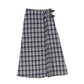 BAMBOO BLACK/WHITE PLEATED BUCKLE SKIRT