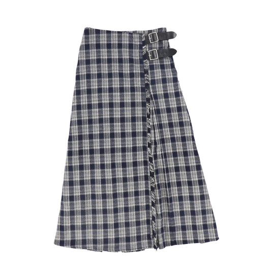 BAMBOO BLACK/WHITE PLEATED BUCKLE SKIRT
