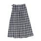 BAMBOO BLACK/WHITE PLEATED BUCKLE SKIRT