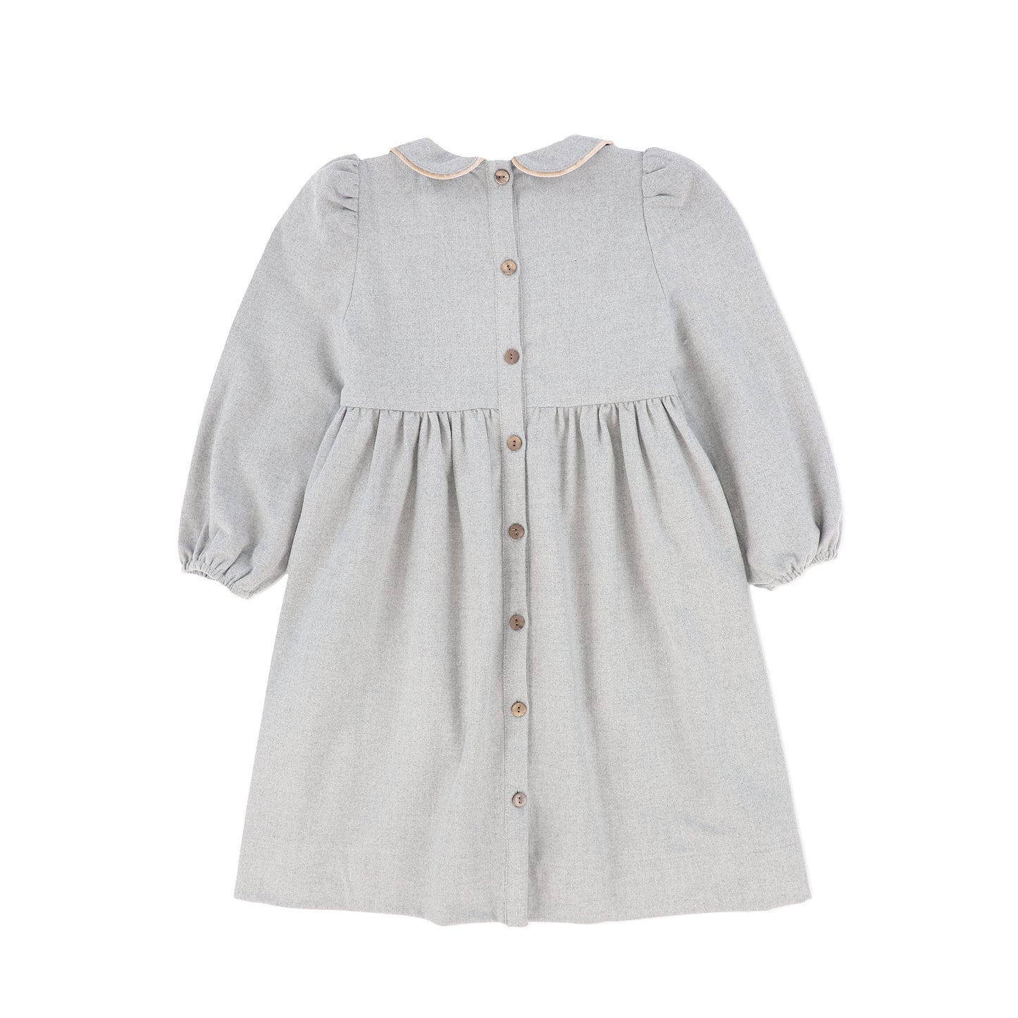 BAMBOO LIGHT GREY WOOL PIPED DRESS