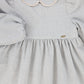 BAMBOO LIGHT GREY WOOL PIPED DRESS