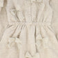 LILOU OATMEAL SCATTERED BOW APPLIQUE DRESS