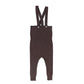LE BOURDON BROWN KNIT SUSPENDER OVERALLS