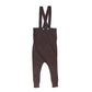 LE BOURDON BROWN KNIT SUSPENDER OVERALLS