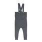 LE BOURDON GREY KNIT SUSPENDER OVERALLS