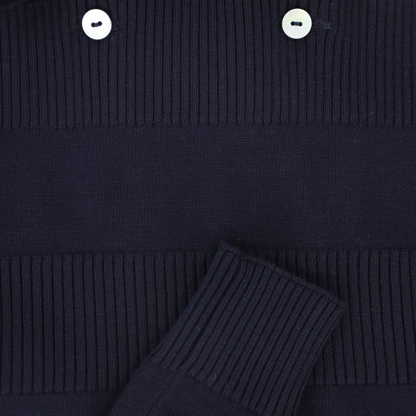LE BOURDON NAVY KNIT SUSPENDER OVERALLS