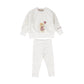 PHIL AND PHOEBE GREY/PINK PUPPY PATCH SWEATSHIRT SET
