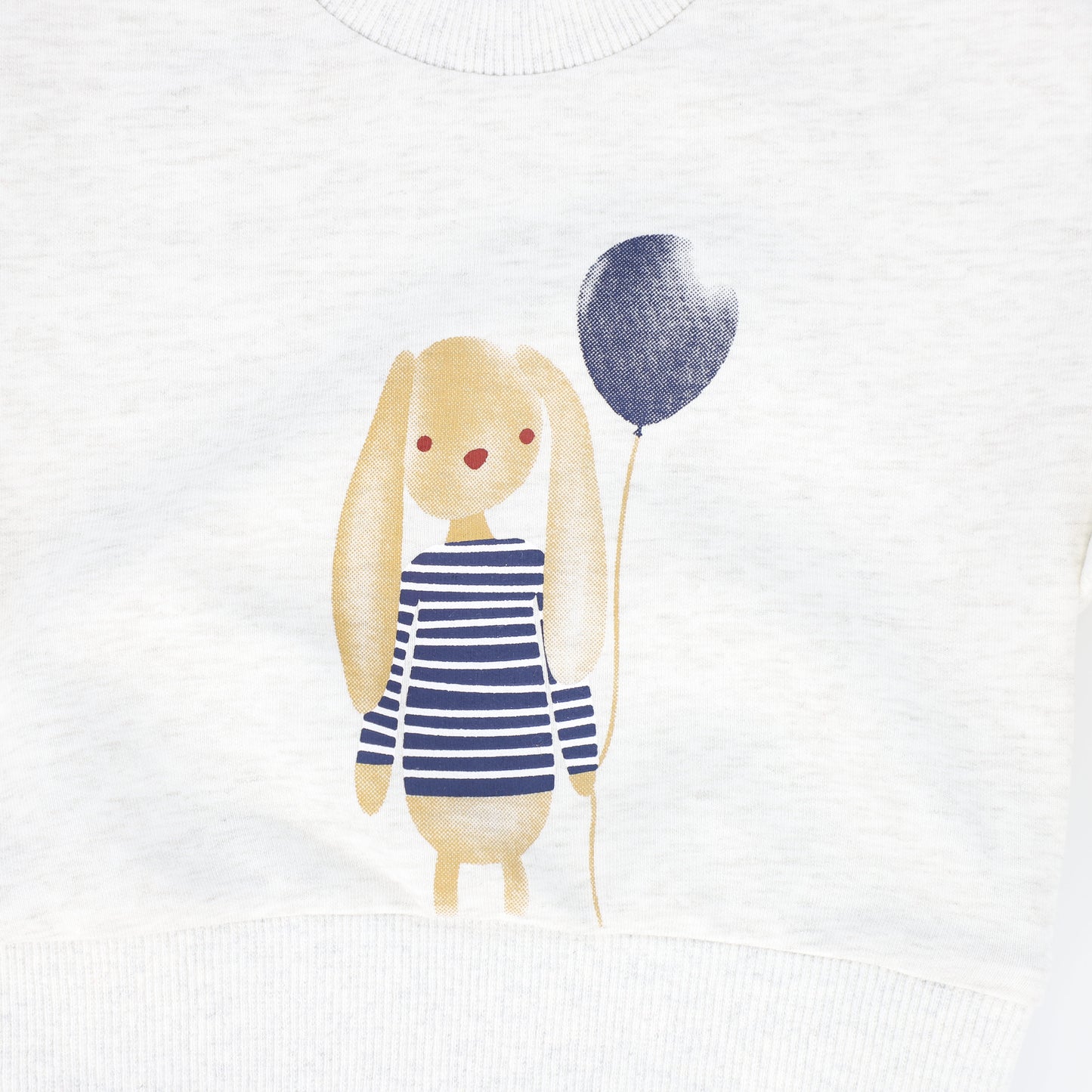 PHIL AND PHOEBE GREY/BLUE PUPPY PATCH SWEATSHIRT SET