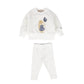 PHIL AND PHOEBE GREY/BLUE PUPPY PATCH SWEATSHIRT SET
