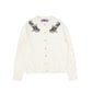 MALLORY AND MERLOT CREAM BEADED PATCH CARDIGAN