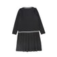 BAMBOO BLACK DOUBLE BREASTED PLEAT DRESS