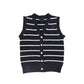 BAMBOO NAVY STRIPE KNIT BUTTON DOWN VEST