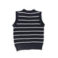 BAMBOO NAVY STRIPE KNIT BUTTON DOWN VEST