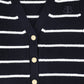 BAMBOO NAVY STRIPE KNIT BUTTON DOWN VEST