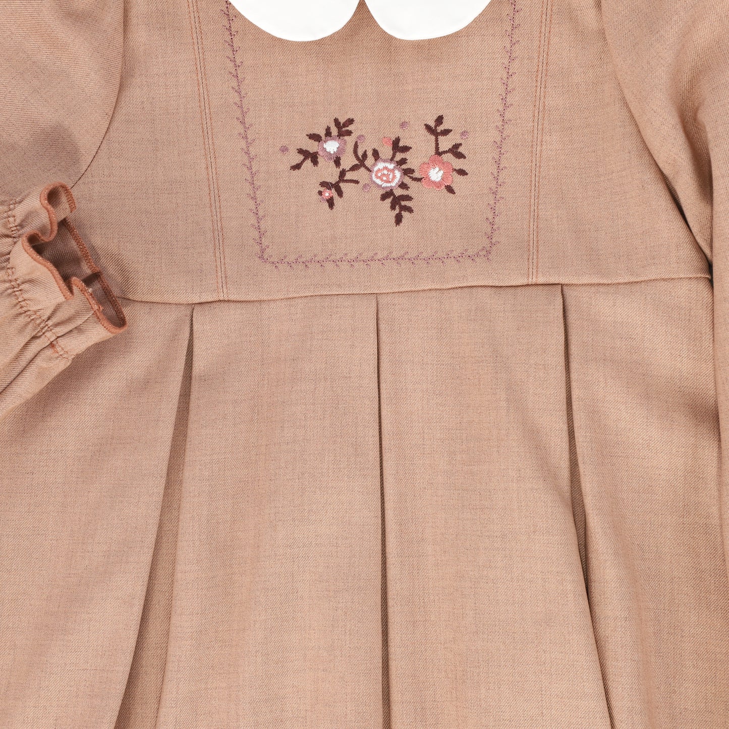 BAMBOO PINK WOOL EMBROIDERED DRESS