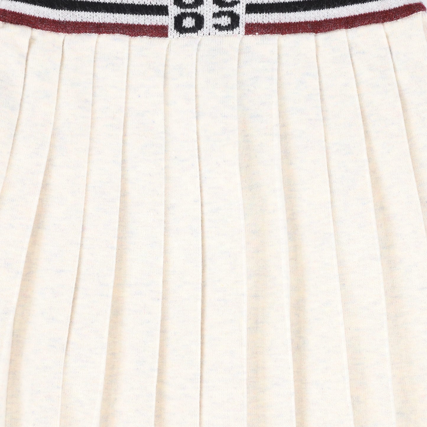 HELLO YELLOW OATMEAL WIDE RIBBED PLEAT TRIM SKIRT
