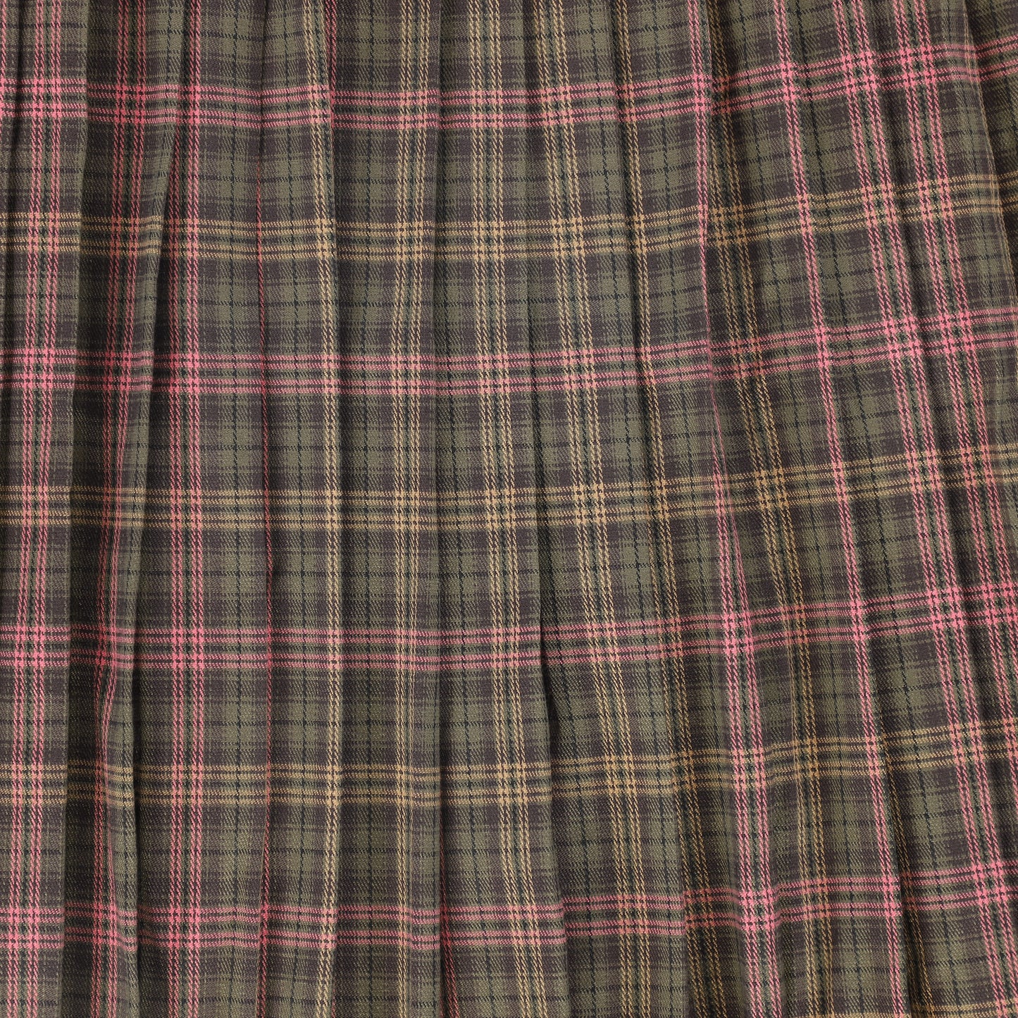 VALENTINA BROWN PLAID PLEAT MAXI SKIRT