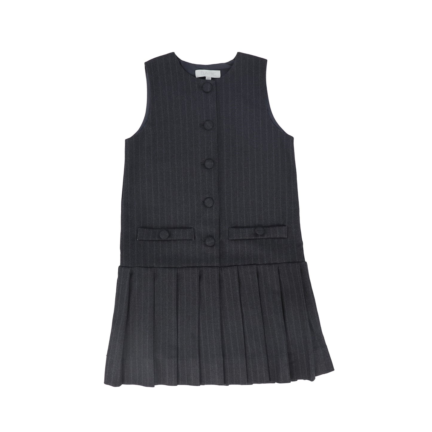 BACE COLLECTION GREY STRIPED BUTTON JUMPER
