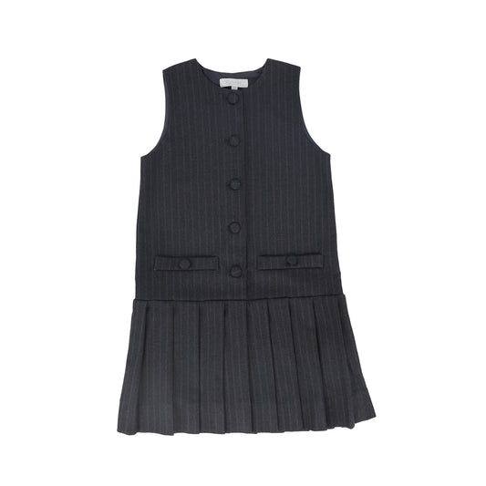BACE COLLECTION GREY STRIPED BUTTON JUMPER
