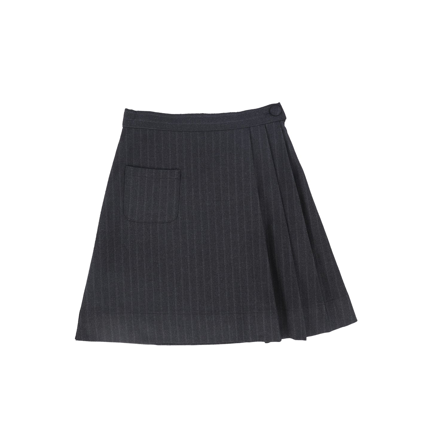 BACE COLLECTION GREY STRIPED BUTTON SKIRT