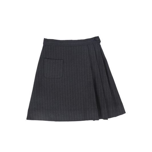 BACE COLLECTION GREY STRIPED BUTTON SKIRT