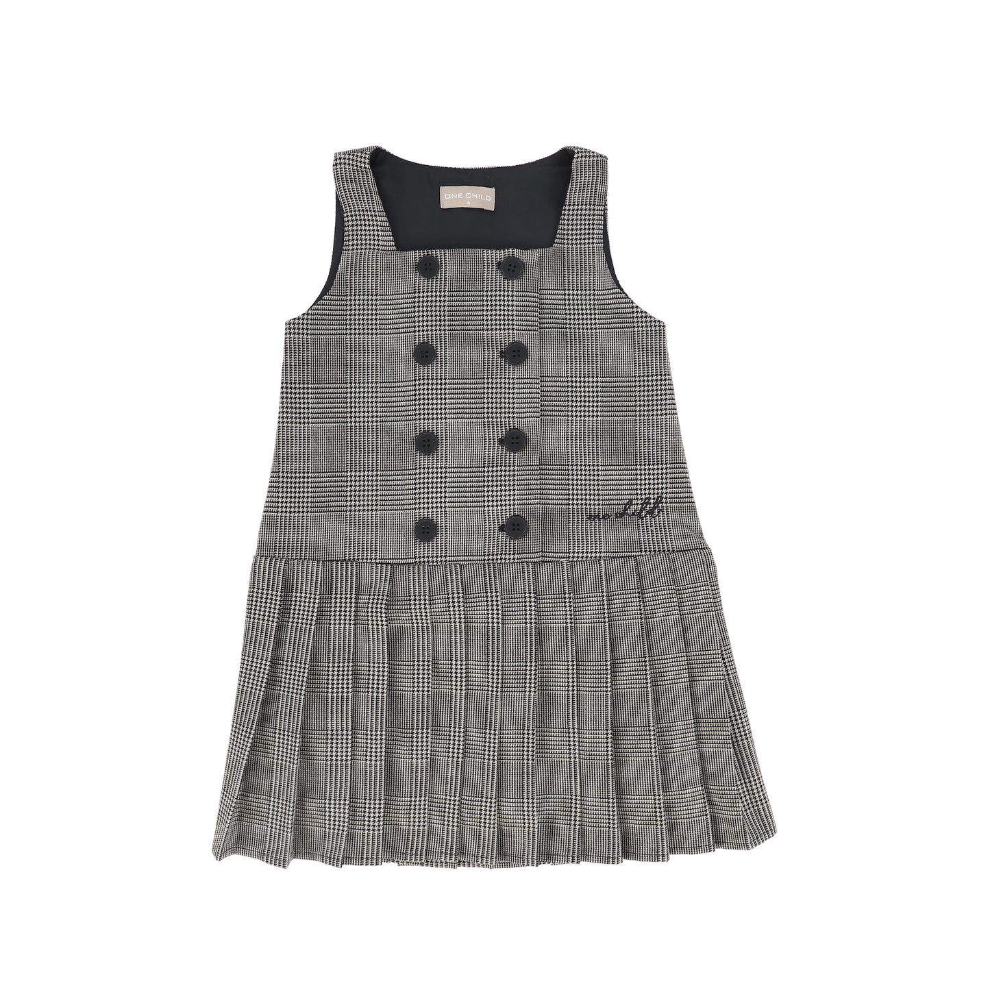 ONE CHILD GREY PLAID DOUBLE BREASTED JUMPER