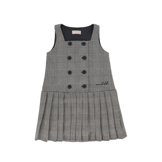 ONE CHILD GREY PLAID DOUBLE BREASTED JUMPER