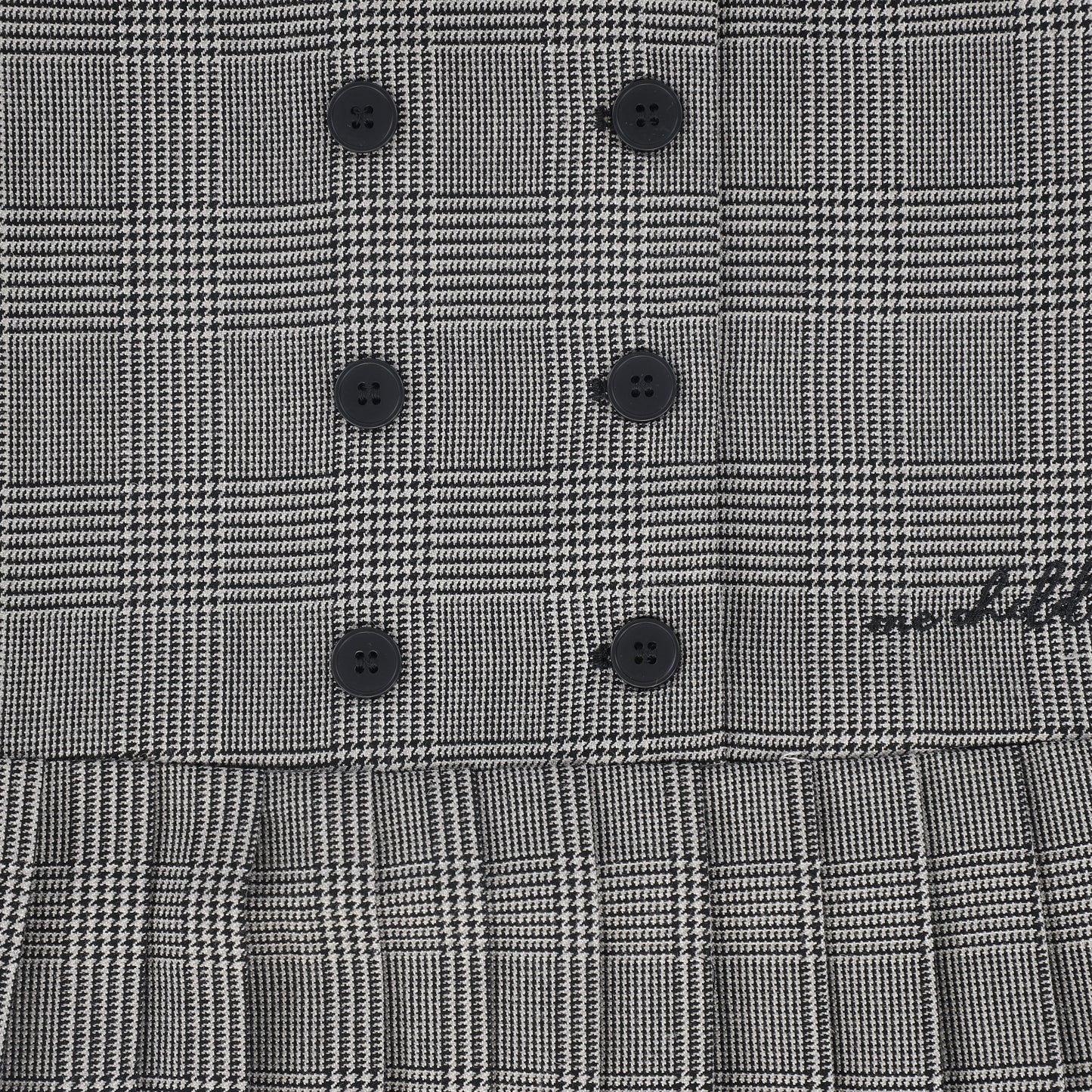 ONE CHILD GREY PLAID DOUBLE BREASTED JUMPER