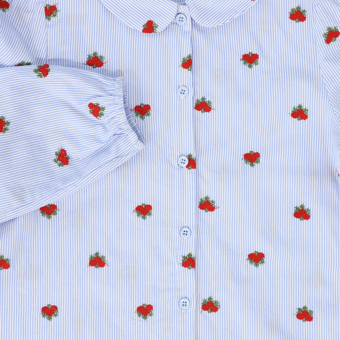 VALENTINA FLORAL PINSTRIPE FLORAL BLOUSE [FINAL SALE]