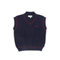 VIBE NAVY HEATHERED KNIT TRIM VEST